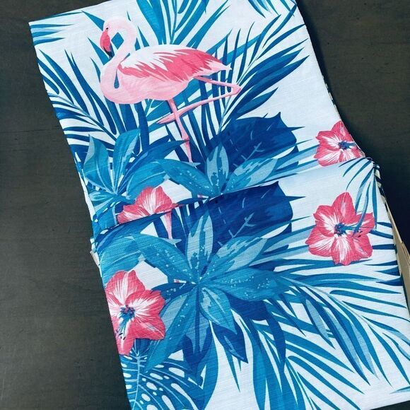 Flamingo Tropical Palm 13-pc Shower Curtain Bathroom Set - Picture 2 of 4